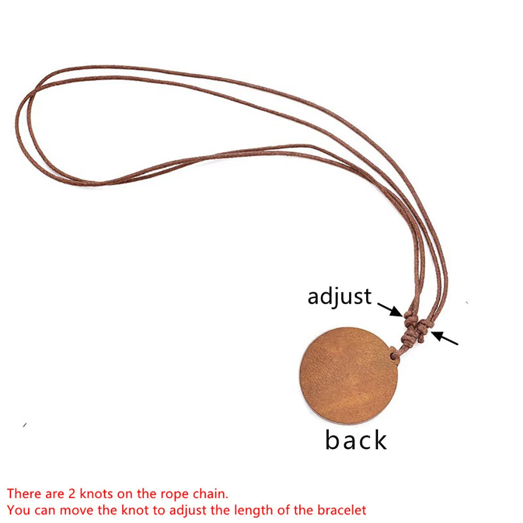 1 Pc Men's Inspiring Quote Glass Wood Pendant Necklace Graduation Gift