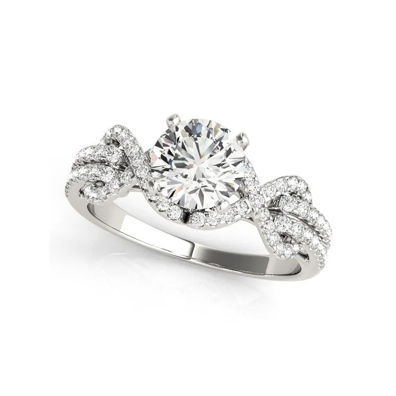 1.0 ct Round Cut Diamond Knot Engagement Ring Set