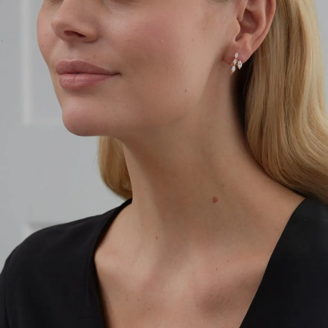 1.17 TCW Round Moissanite Diamond Ear Jacket Earrings