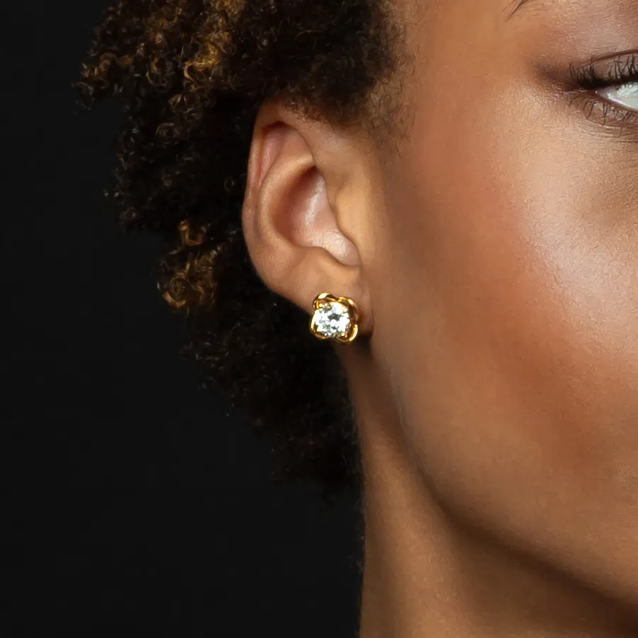 14K Gold & 3 TCW Lab-Grown Diamond Earrings with Removable Ear Jacket
