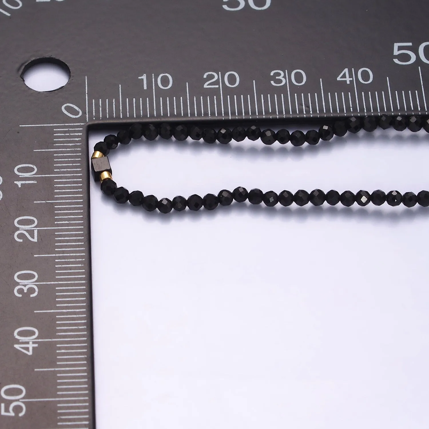 14K Gold Filled Onyx Multifaceted Black Rope Adjustable Friendship Bracelet | WA-2165 ~ WA-2167