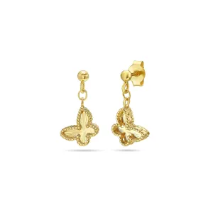 14K Gold Prosecco Radiating Butterfly Earrings