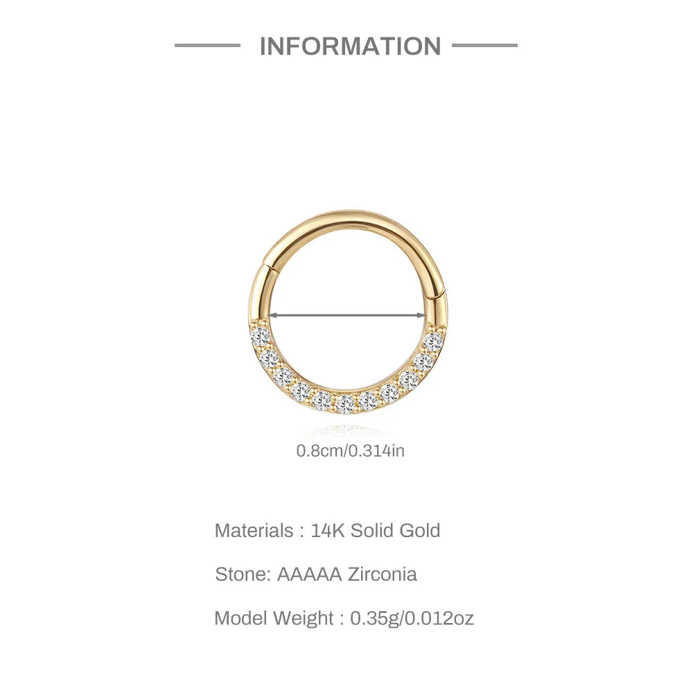 14k GOLD Round Semi-gloss Gold Huggie Earrings
