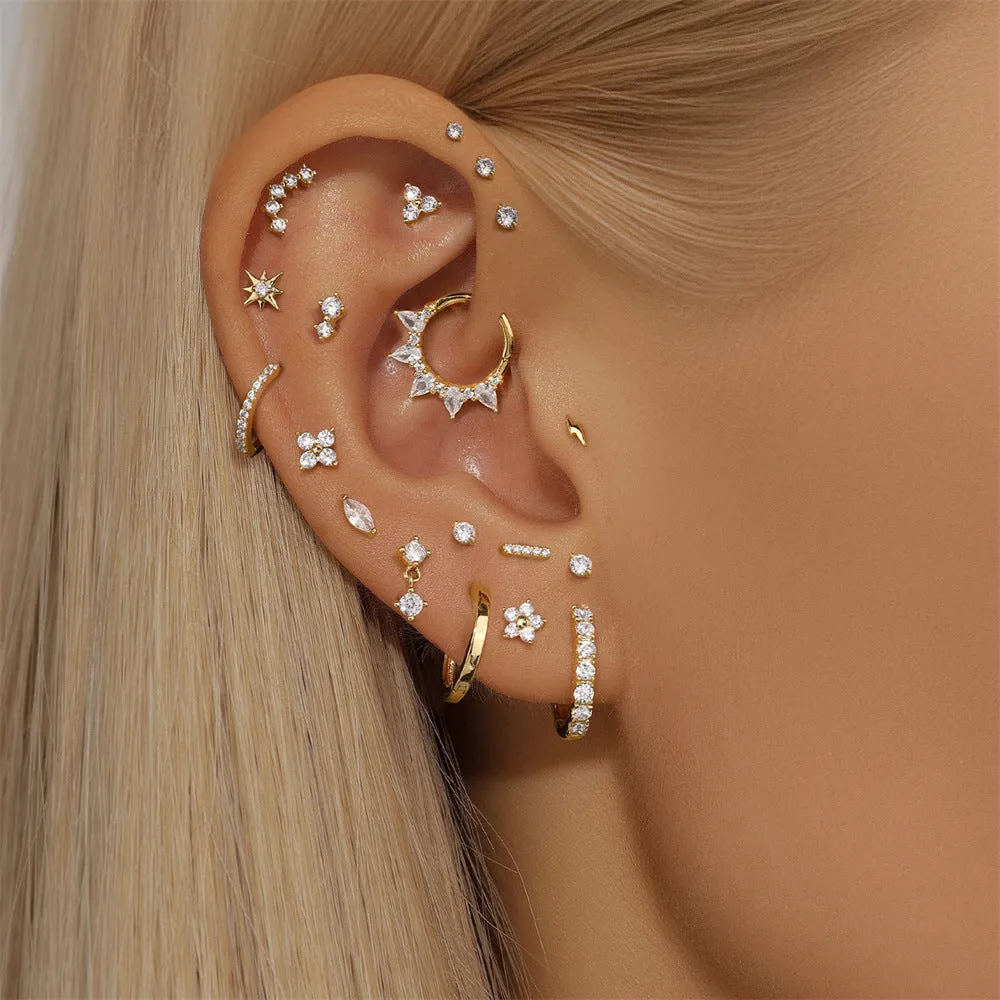 14k GOLD Water Drop Gold Huggie Earrings