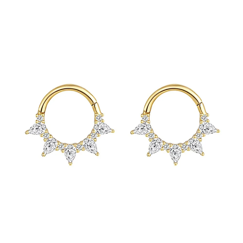 14k GOLD Water Drop Gold Huggie Earrings