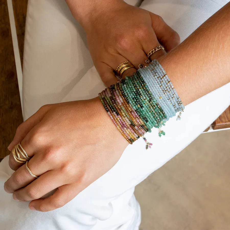 14K Gold Wrap Bracelet / Necklace with Multiple Stone Options