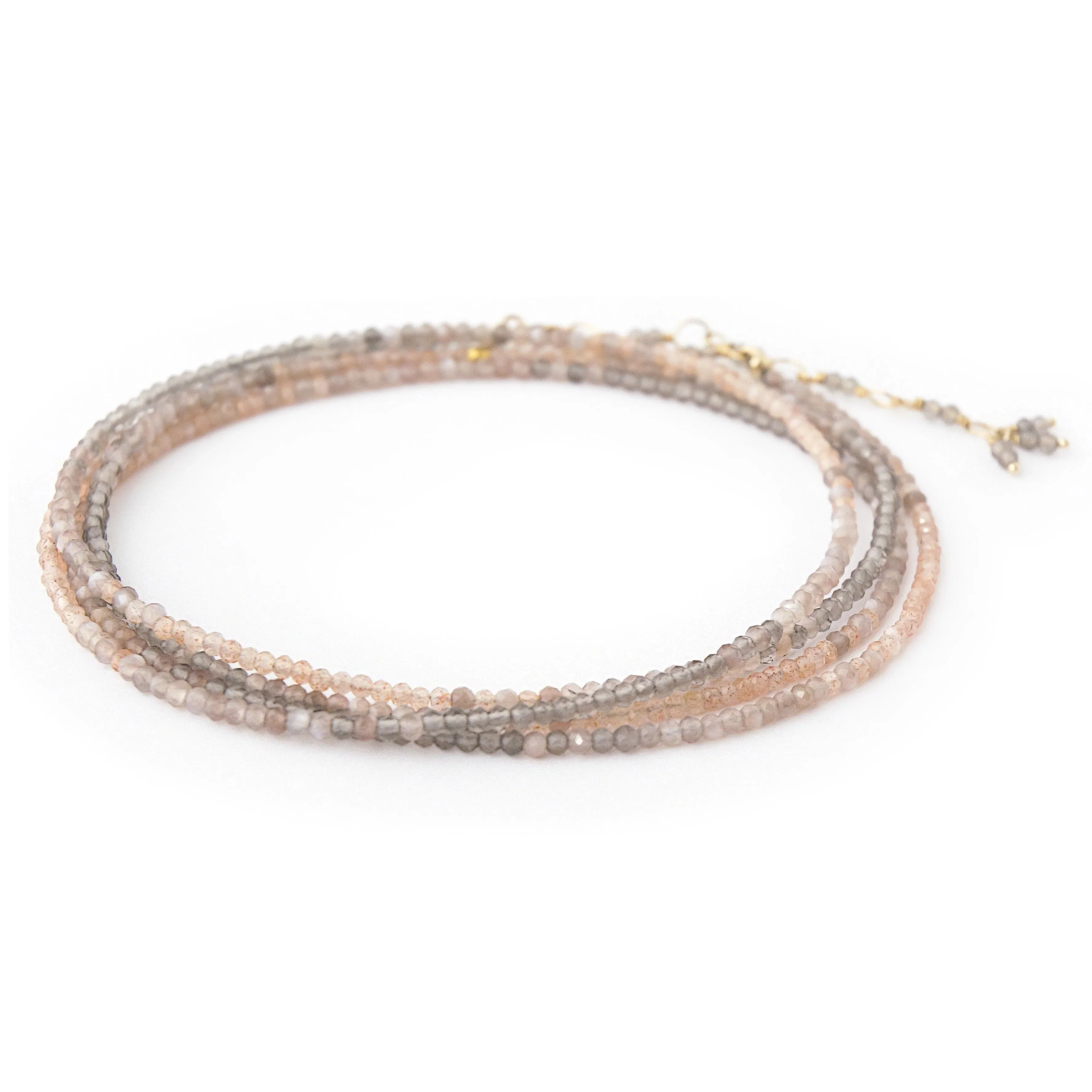 14K Gold Wrap Bracelet / Necklace with Multiple Stone Options