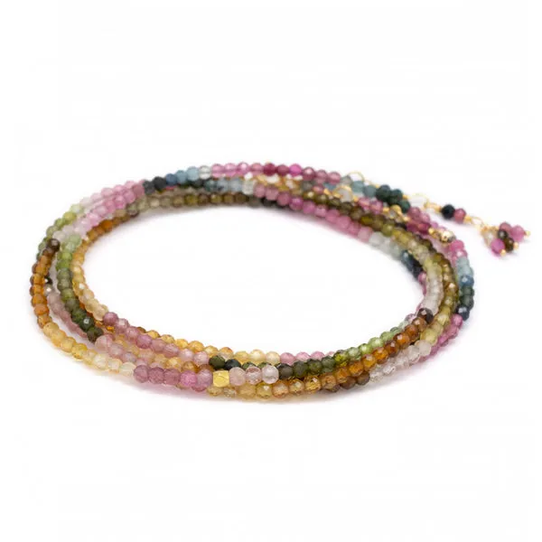 14K Gold Wrap Bracelet / Necklace with Multiple Stone Options