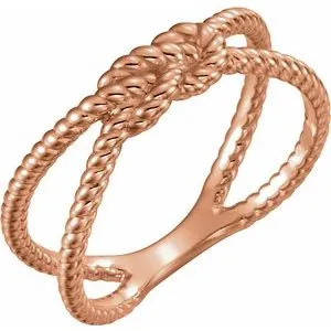 14K Rose Rope Knot Ring