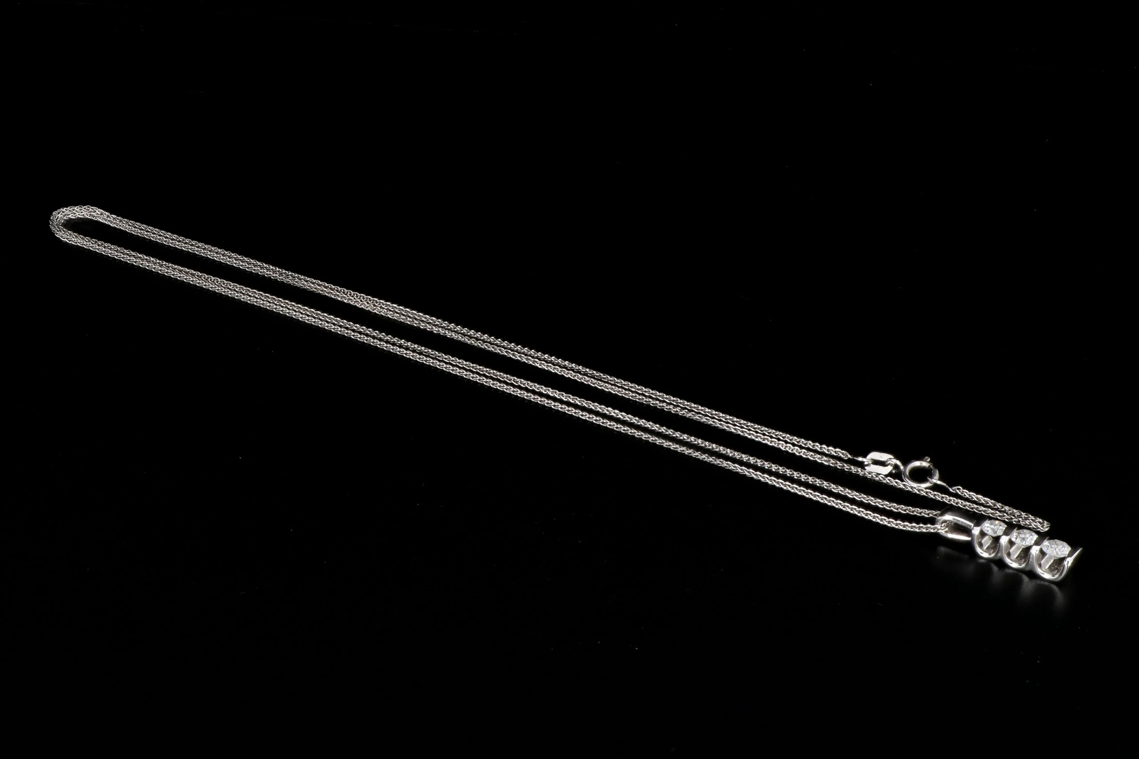 14K White Gold .50 CTW Diamond Pendant with 10K White Gold Chain