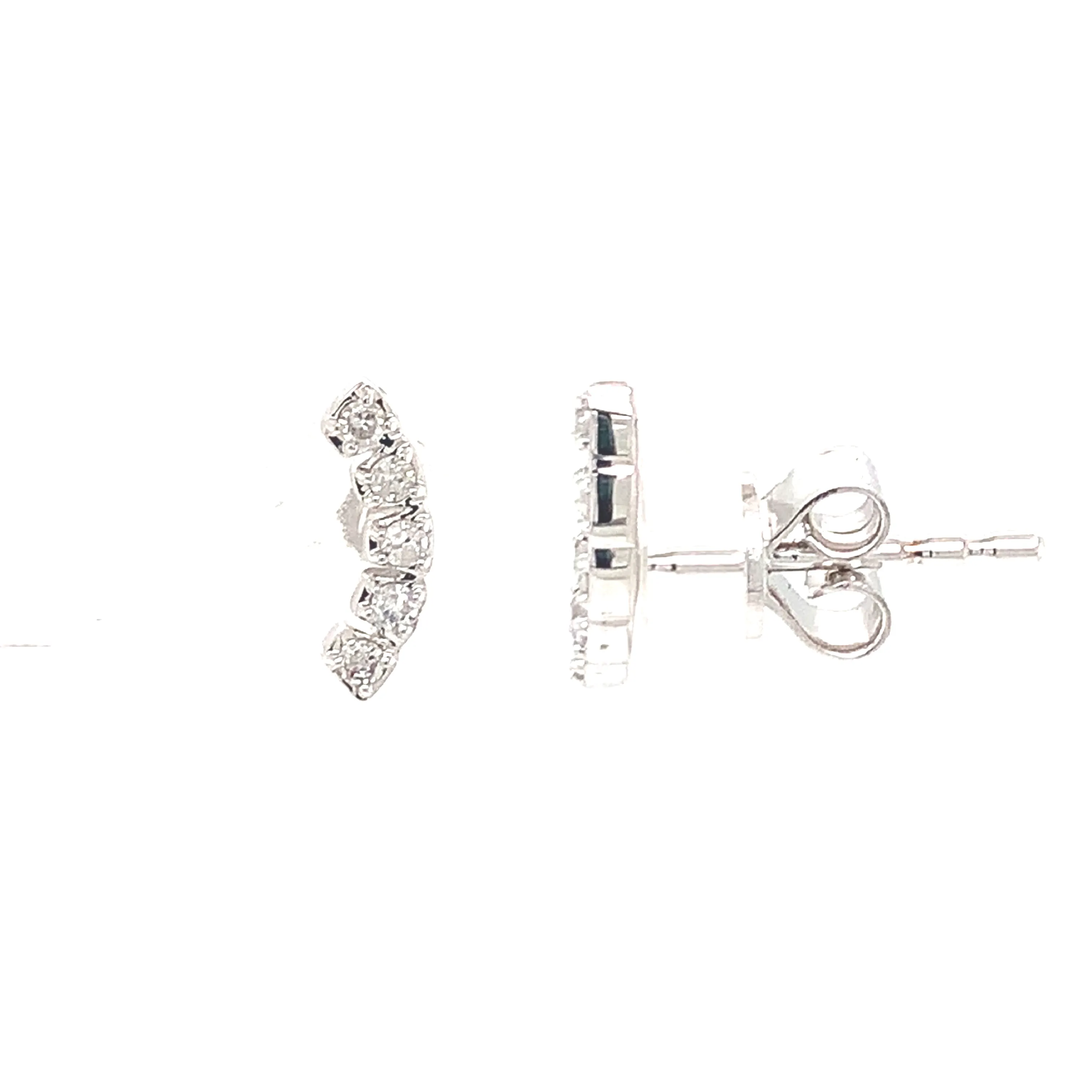 14K White Gold Diamond Ear Climber Earring