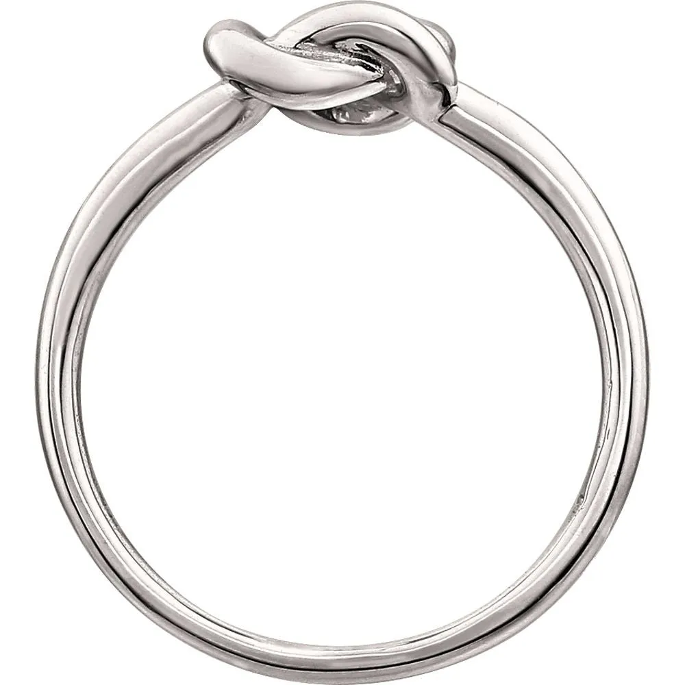 14k White Gold Knot Design Ring, Size 7