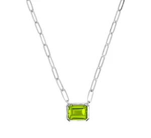 14k White Gold Peridot Necklace