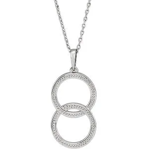 14K White Interlocking Beaded 16-18" Necklace
