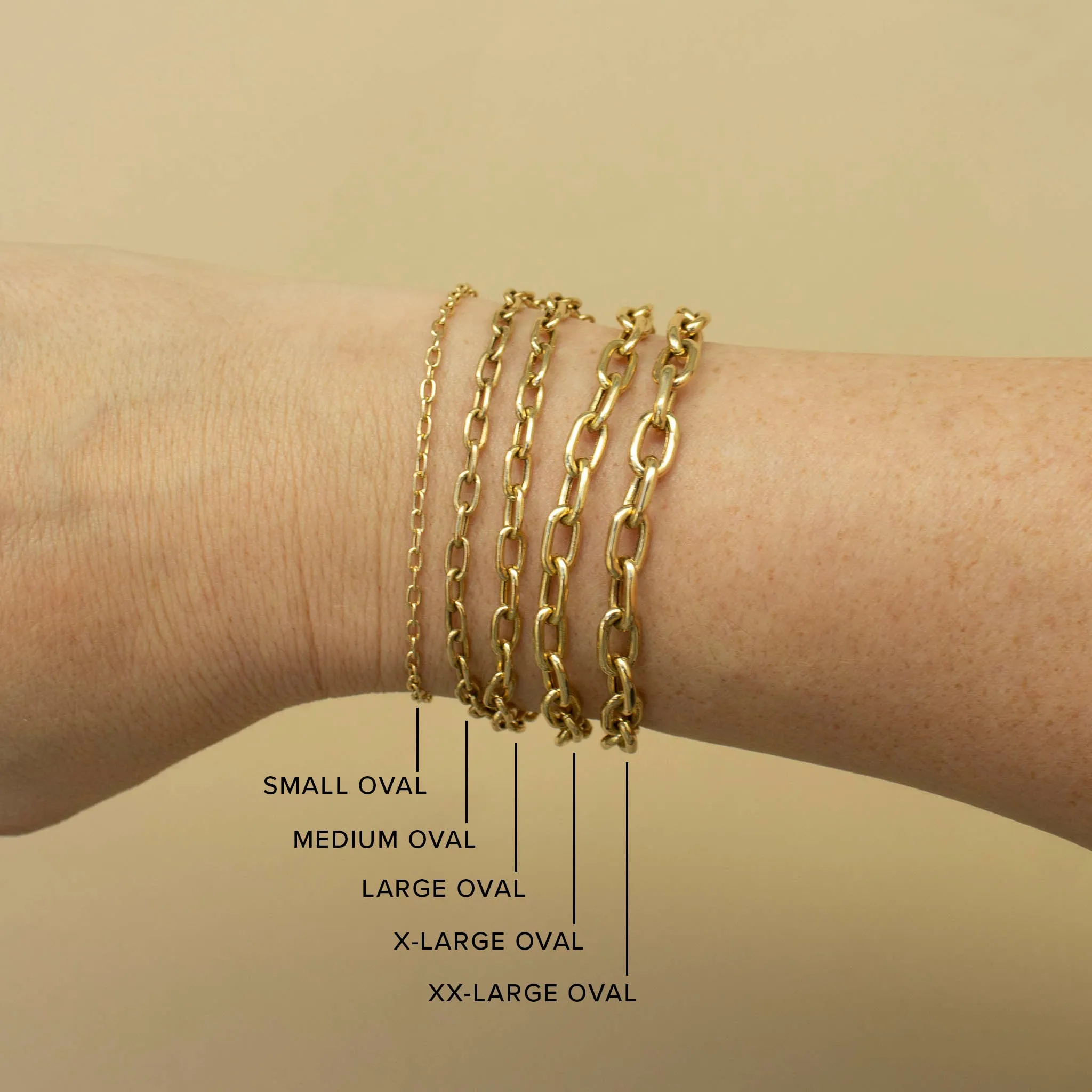 14k XXL Square Oval Link Chain Bracelet - SALE