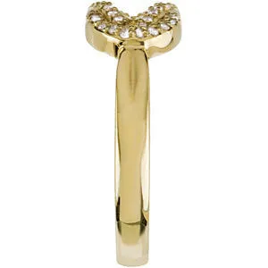 14k Yellow Gold Diamond Knot Ring, Size 7