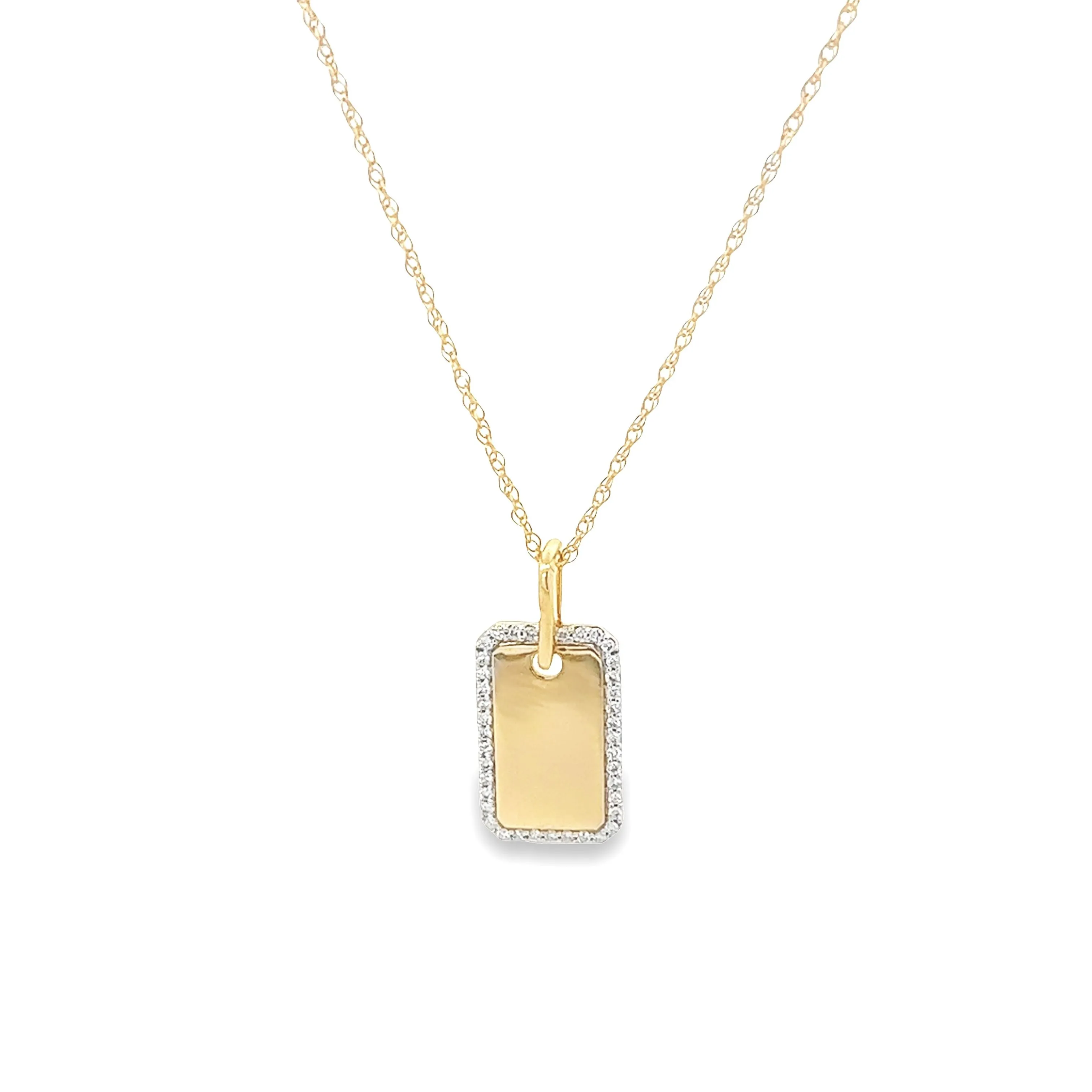 14k Yellow Gold Diamond Pendant
