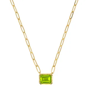 14k Yellow Gold Peridot Necklace