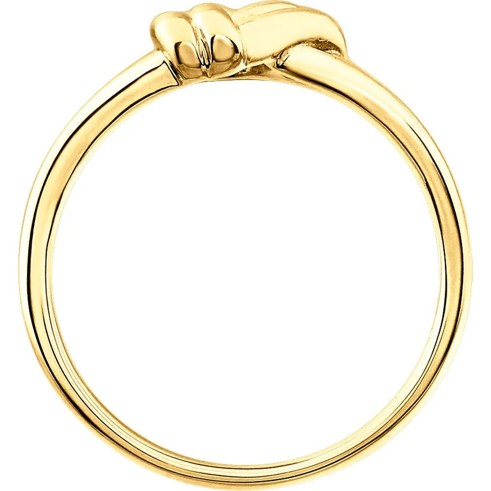 14k Yellow Gold Triangular Knot Ring , Size 7
