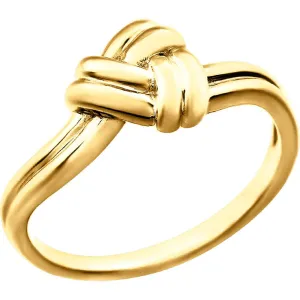 14k Yellow Gold Triangular Knot Ring , Size 7