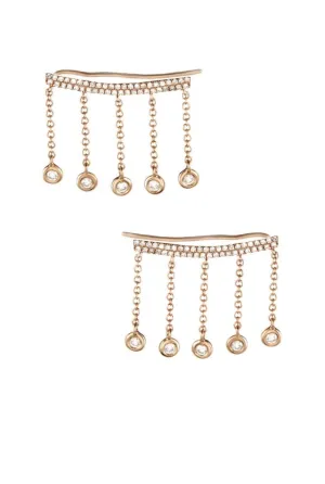 14KT Gold Diamond Ear Crawler Earrings