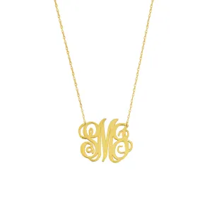 14kt Yellow Gold Classic Monogram Initial Necklace