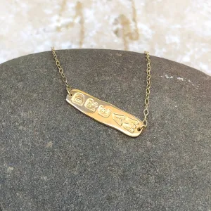 14KT Yellow Gold Dream Plate Station Necklace
