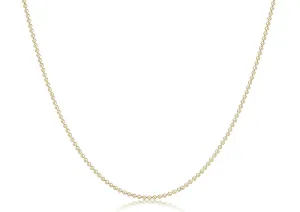 17" Choker Classic Gold 2.5mm Beaded Necklace