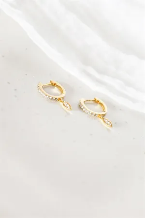 18K Gem Drop Earrings