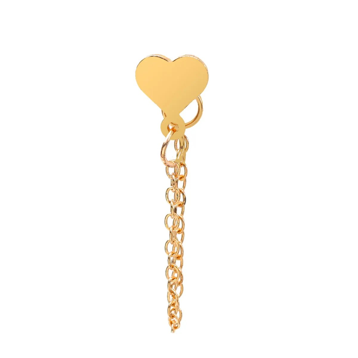 18K Gold-Plated Heart Chain Ear Jacket