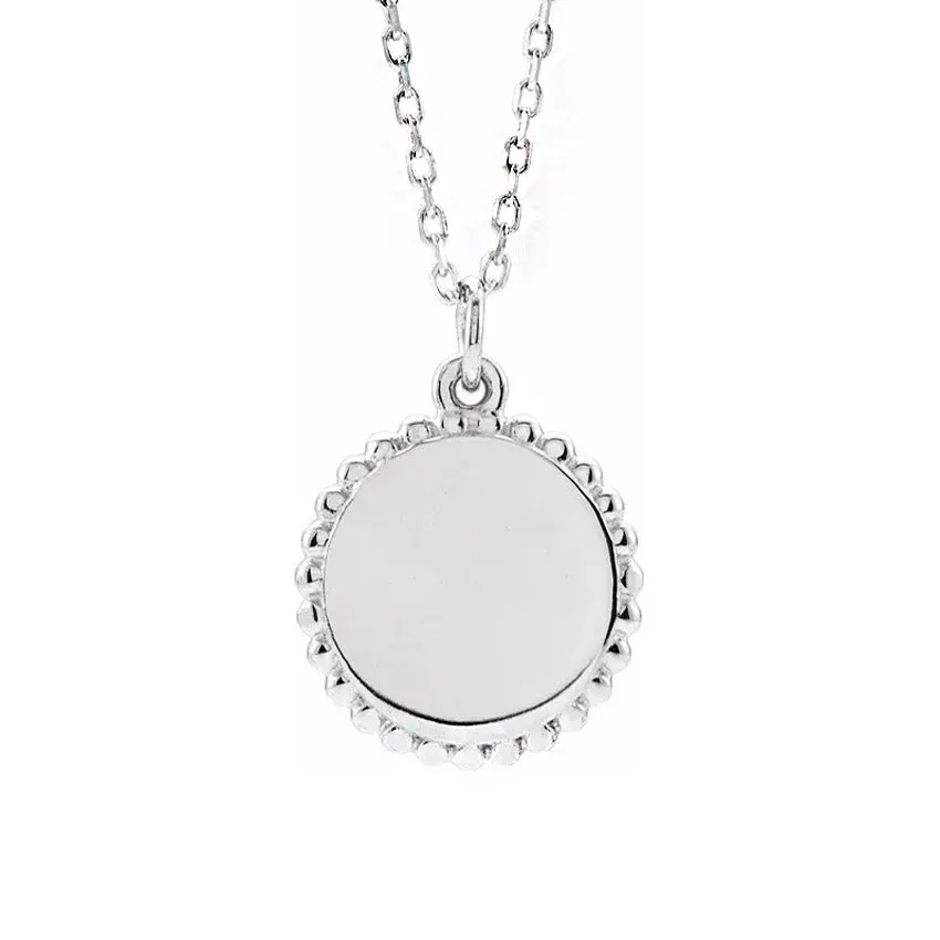 18K Rose Gold-Plated Engravable Beaded Necklace