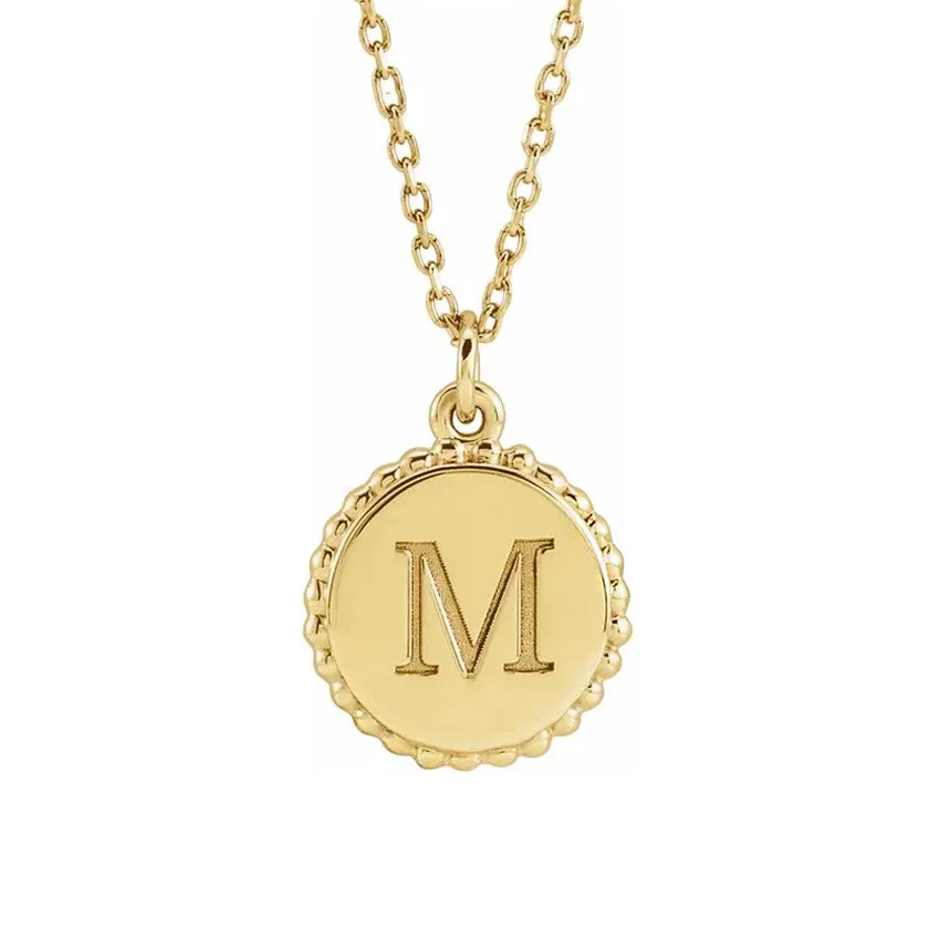 18K Rose Gold-Plated Engravable Beaded Necklace