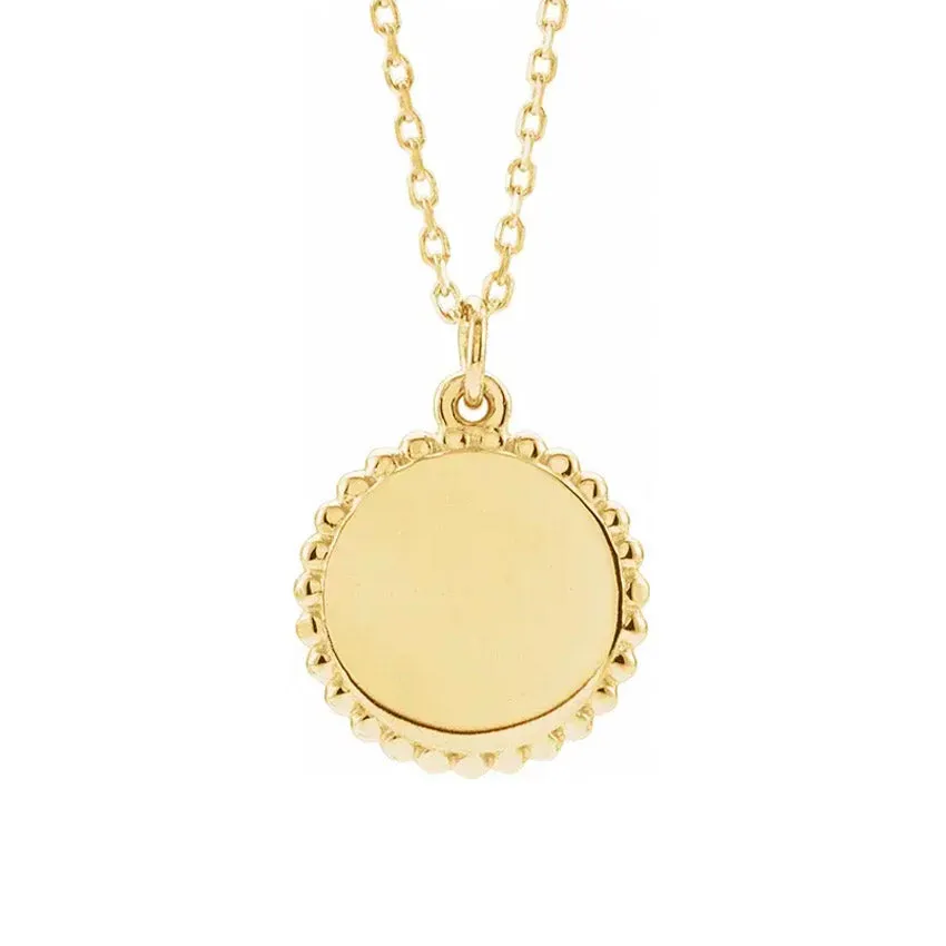 18K Rose Gold-Plated Engravable Beaded Necklace