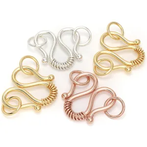 18k Solid Gold Old-Fashioned Hook Clasp 9mm (1pc)