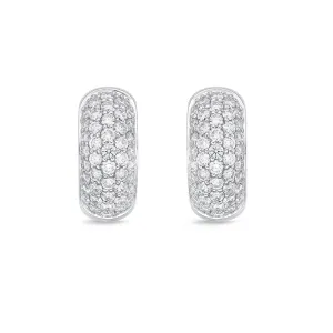 18K White Gold 4/5Ct Diamond Huggie Earrings