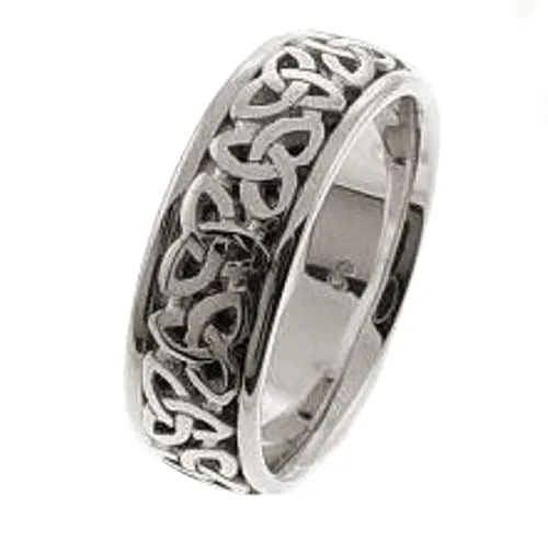 18K White or Yellow gold Celtic Trinity Knot Ring