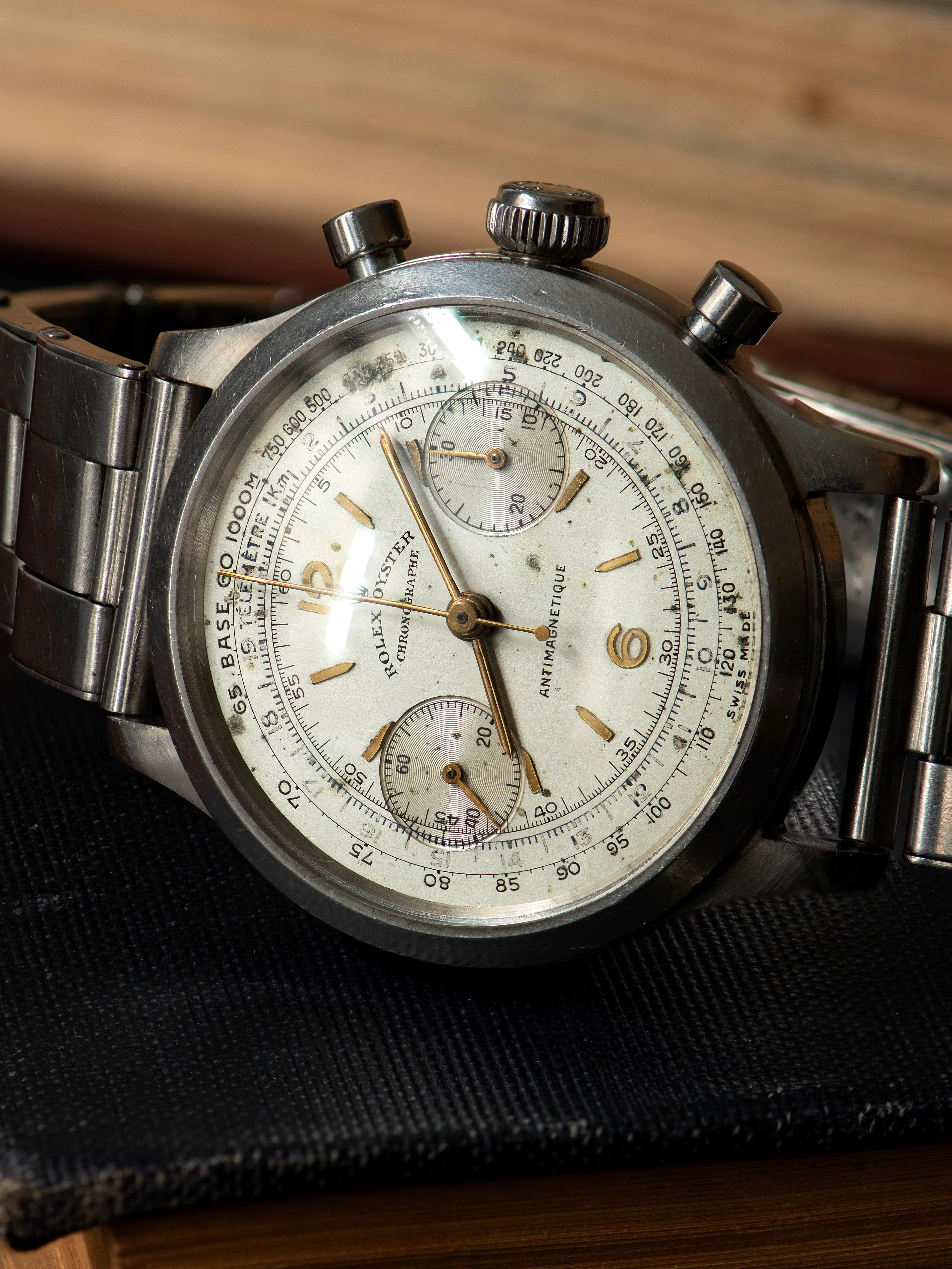1946 Rolex Pre-Daytona Chronograph (Ref. 3525) "POW" W/ Original Owners Military Mess Card