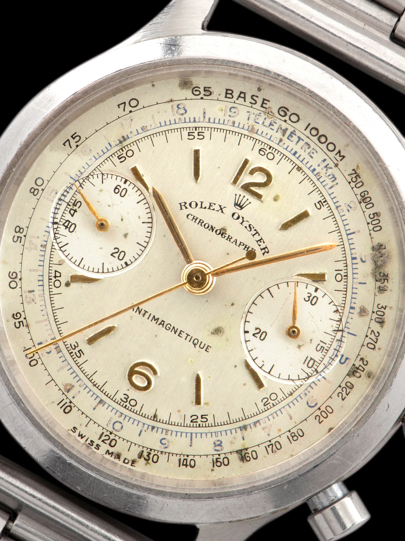1946 Rolex Pre-Daytona Chronograph (Ref. 3525) "POW" W/ Original Owners Military Mess Card