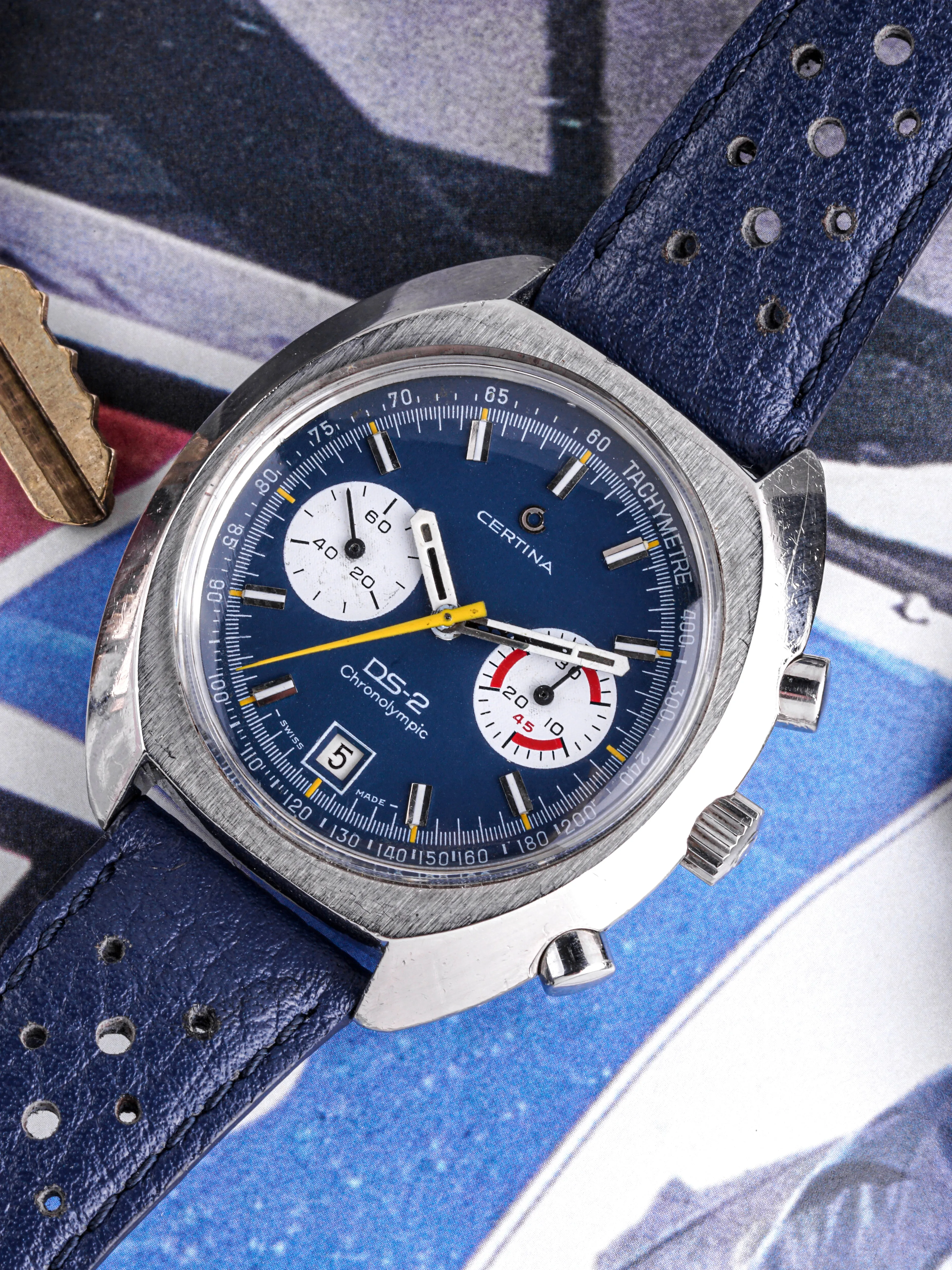 1970s Certina DS-2 Chronolympic (Ref. 8601 800) Blue Dial