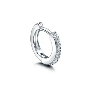 1PC Steel Zircon Hinged Hoops Ear Ring