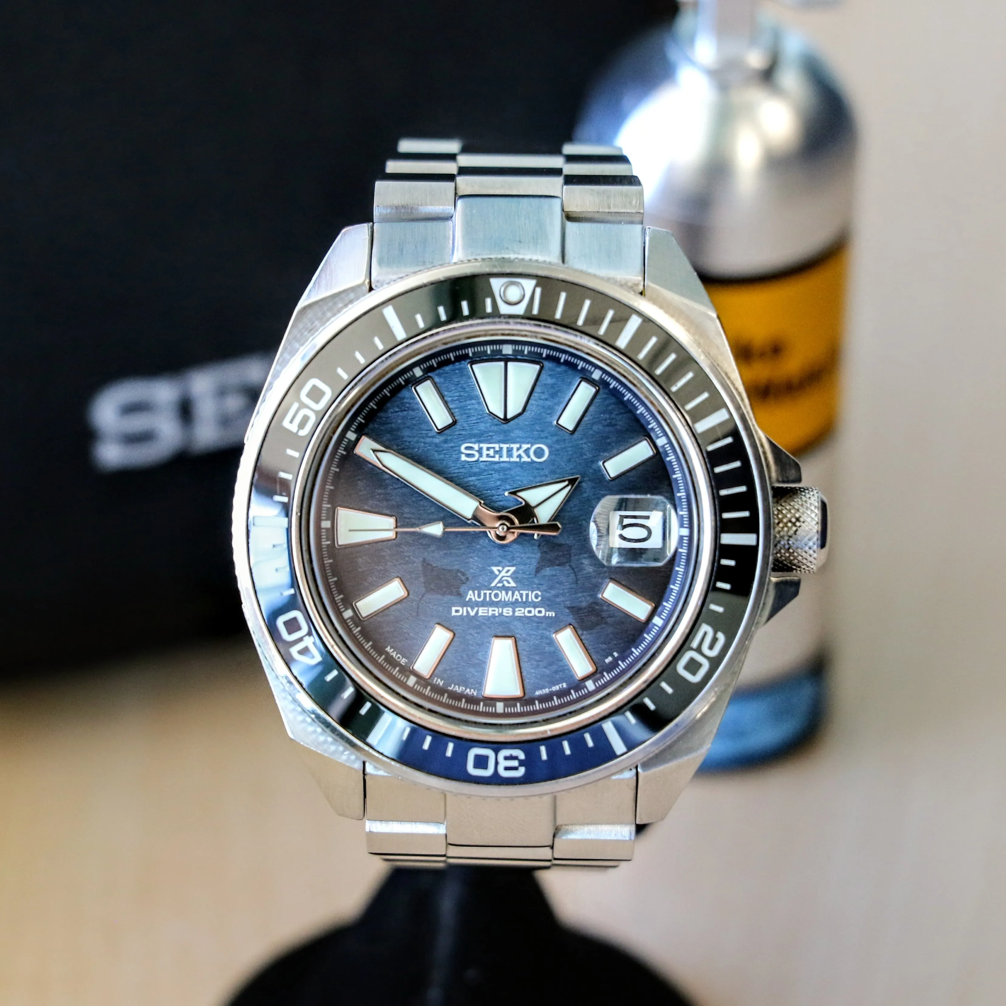 2020 SEIKO Prospex Save the Ocean Special Edition “Manta Ray” Automatic Wristwatch Diver’s Watch Ref. SRPE33