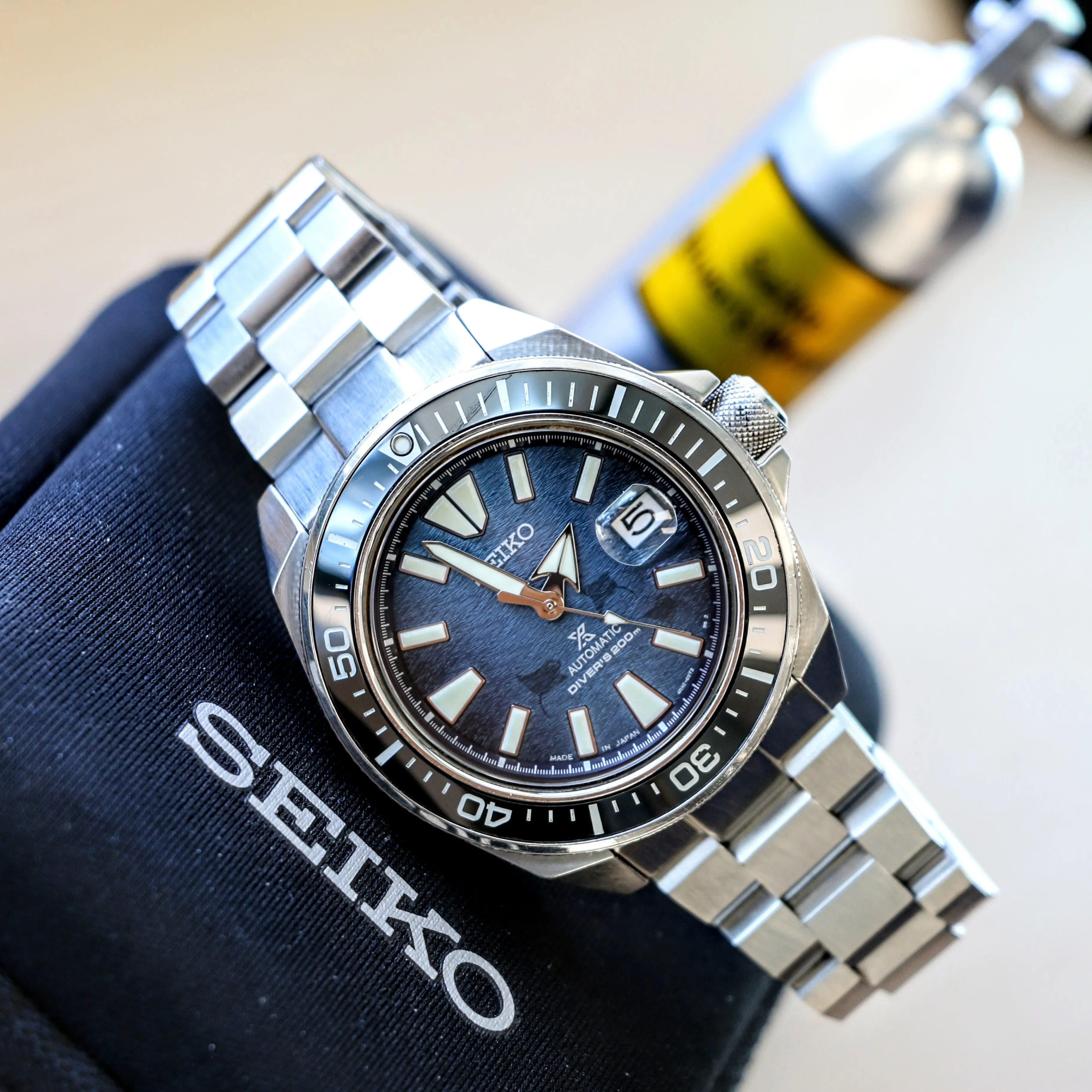 2020 SEIKO Prospex Save the Ocean Special Edition “Manta Ray” Automatic Wristwatch Diver’s Watch Ref. SRPE33