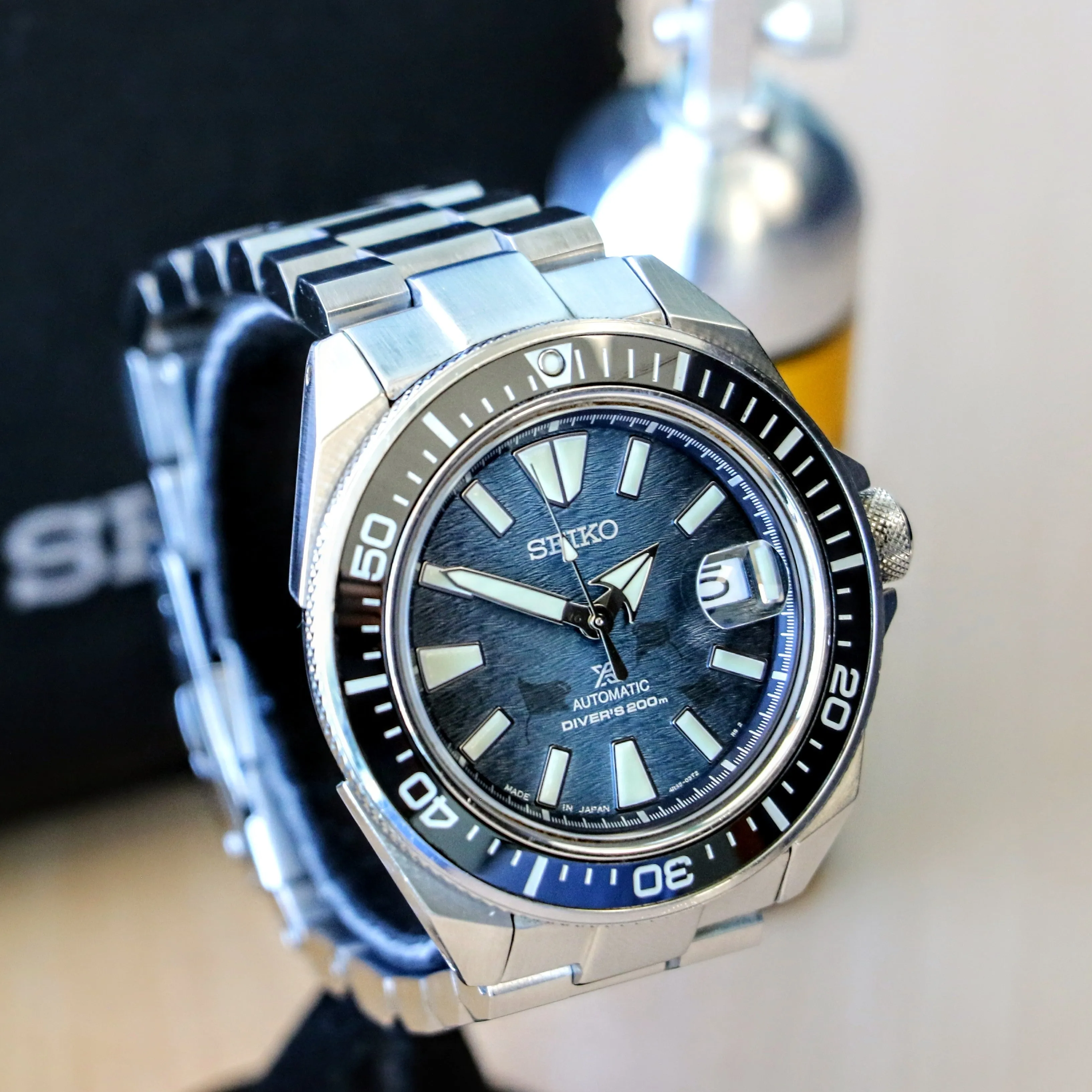 2020 SEIKO Prospex Save the Ocean Special Edition “Manta Ray” Automatic Wristwatch Diver’s Watch Ref. SRPE33