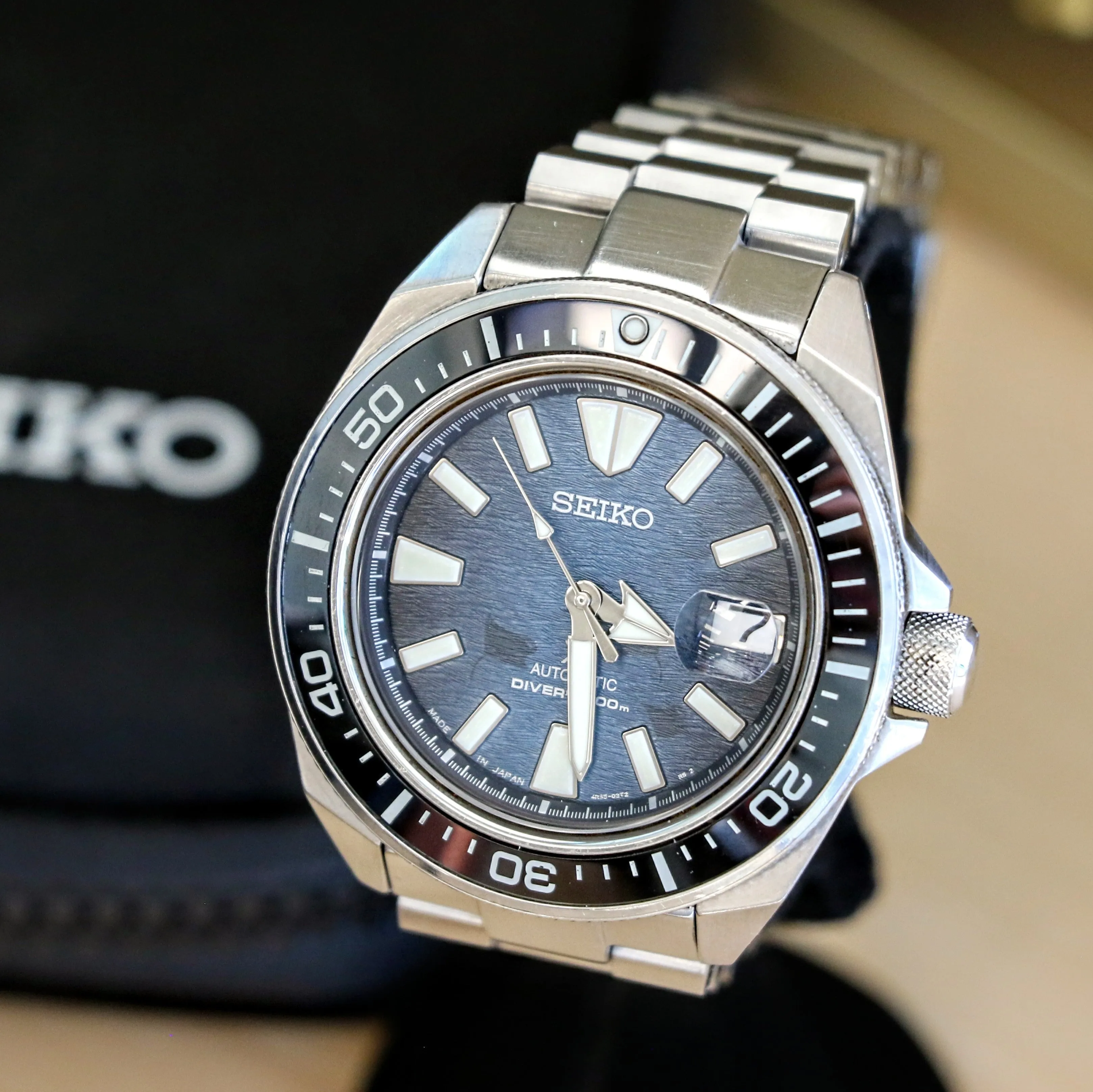 2020 SEIKO Prospex Save the Ocean Special Edition “Manta Ray” Automatic Wristwatch Diver’s Watch Ref. SRPE33