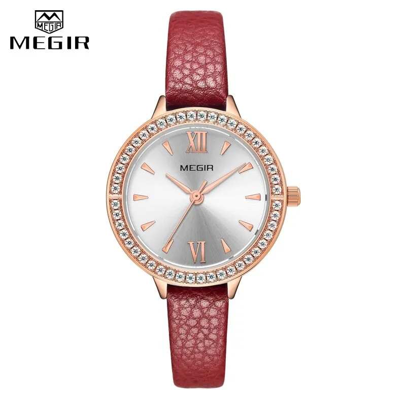 2022 MEGIR Ladies Luxury Brand Watch Leather Simple Quartz Women Waterproof Wristwatch Lady Fashion Casual Watches Female Clock