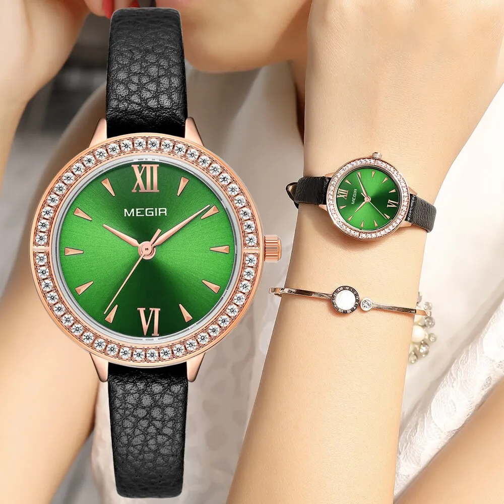 2022 MEGIR Ladies Luxury Brand Watch Leather Simple Quartz Women Waterproof Wristwatch Lady Fashion Casual Watches Female Clock