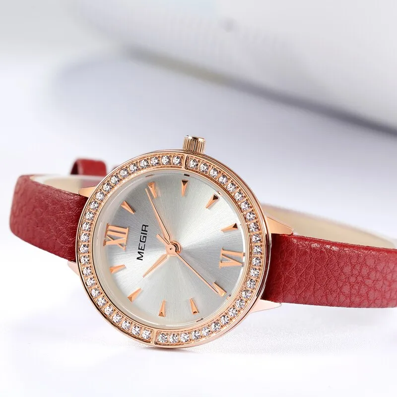 2022 MEGIR Ladies Luxury Brand Watch Leather Simple Quartz Women Waterproof Wristwatch Lady Fashion Casual Watches Female Clock