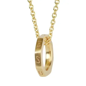 20K Gold Octagonal Open Pendant with "Opes / Spes" Engraving