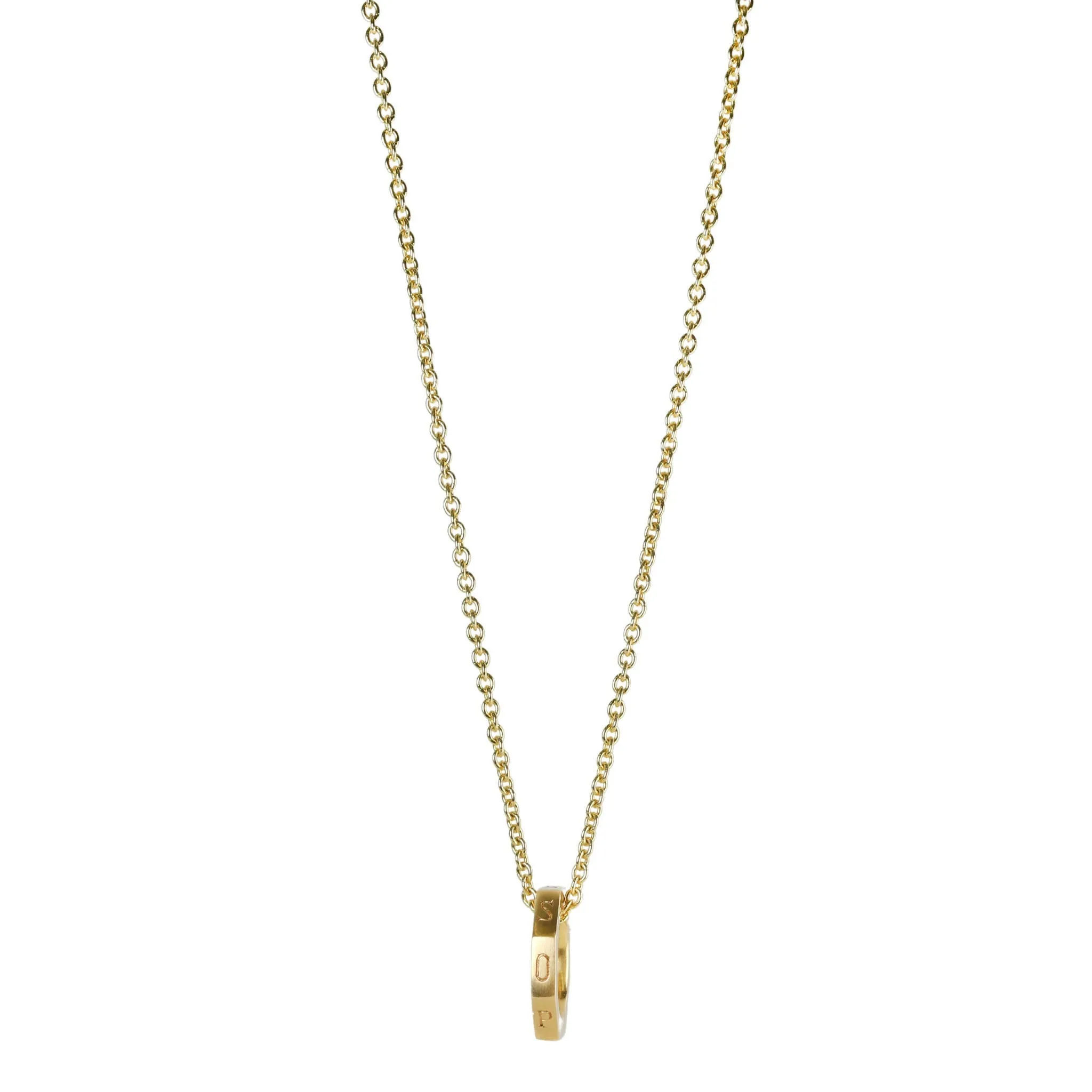 20K Gold Octagonal Open Pendant with "Opes / Spes" Engraving