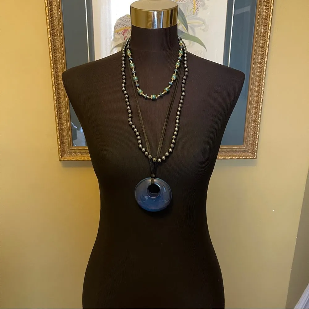3 necklaces: tourmaline, Zsiska, closionne